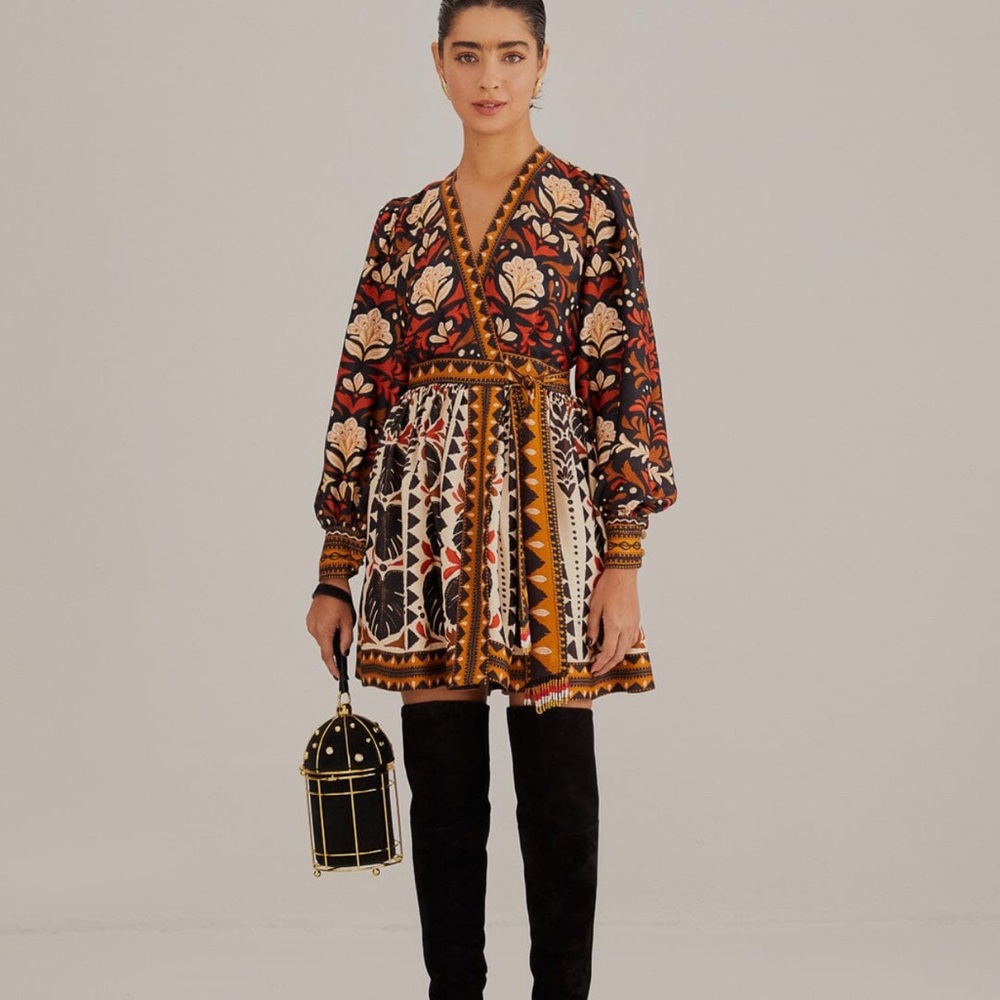 FARM Rio Vibrant Long Sleeve Dress